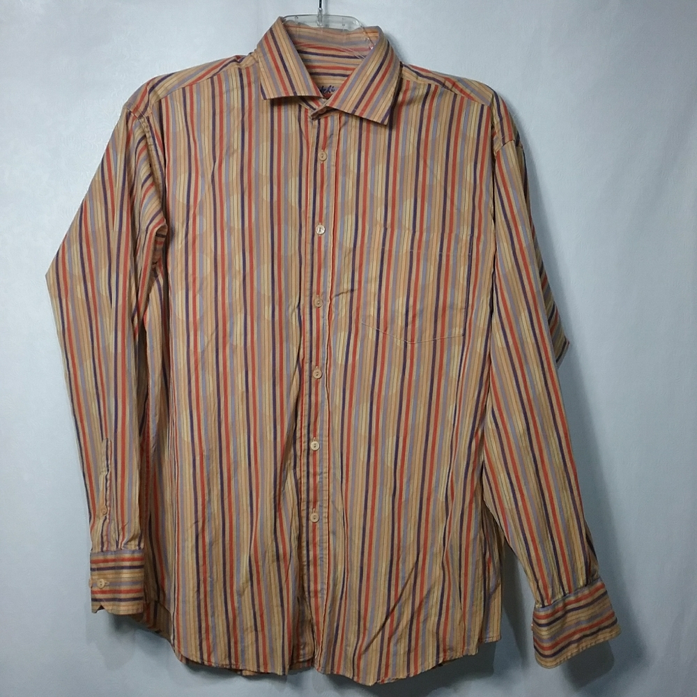 Bugatchi Uomo men's long sleeve dress shirt size L